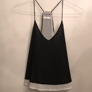 Lush chiffon black and white tank